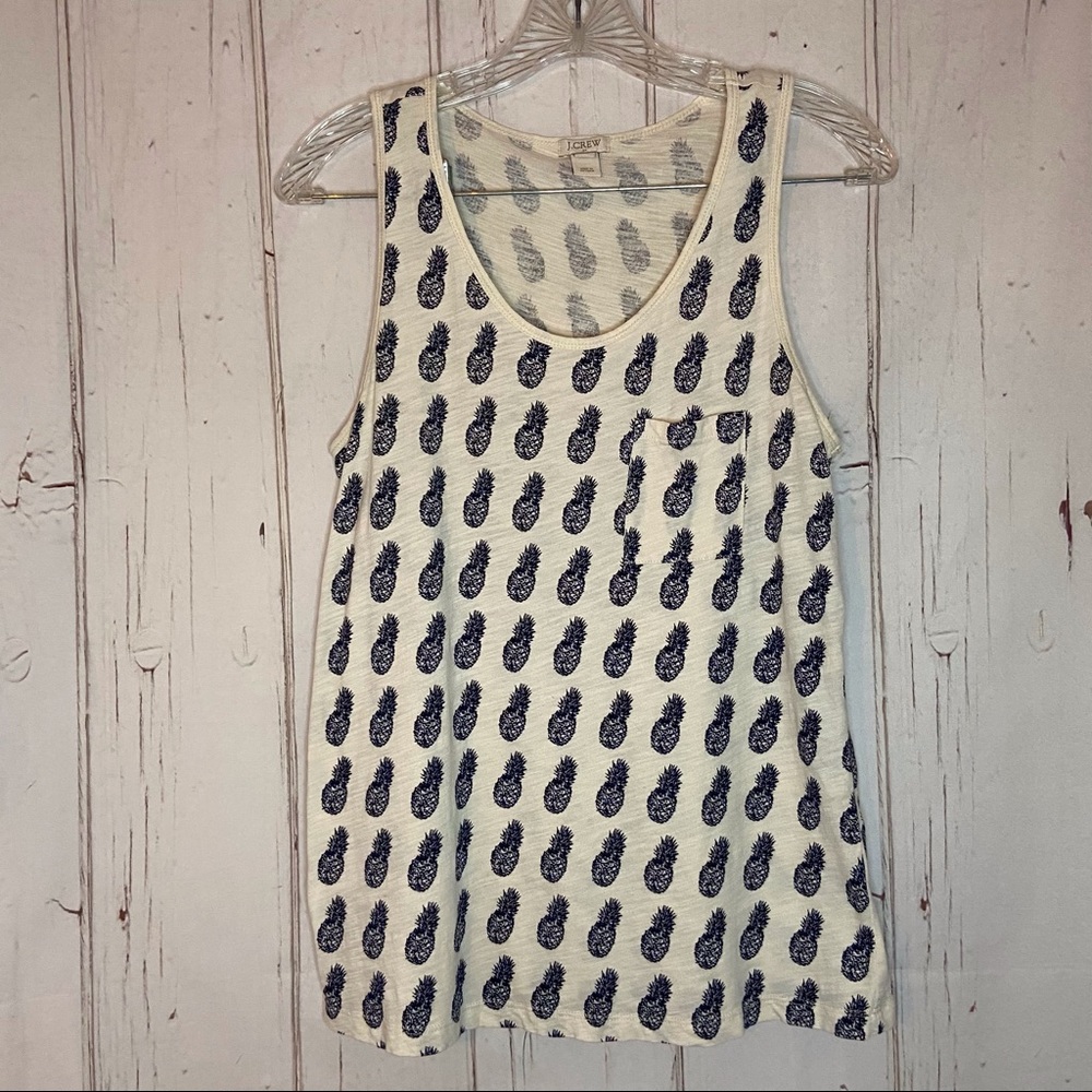 J Crew Pineapple Tank Top Sleeveless Small